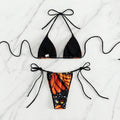 Virginia Bandage Butterfly Print Low Waist Thong Triangle Bikinis - Vestir en Moda