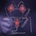 Vivian Red Rhinestone Cha Exaggerated Flower-Shaped Sexy Body Chain - Vestir en Moda