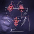 Vivian Red Rhinestone Cha Exaggerated Flower-Shaped Sexy Body Chain - Vestir en Moda