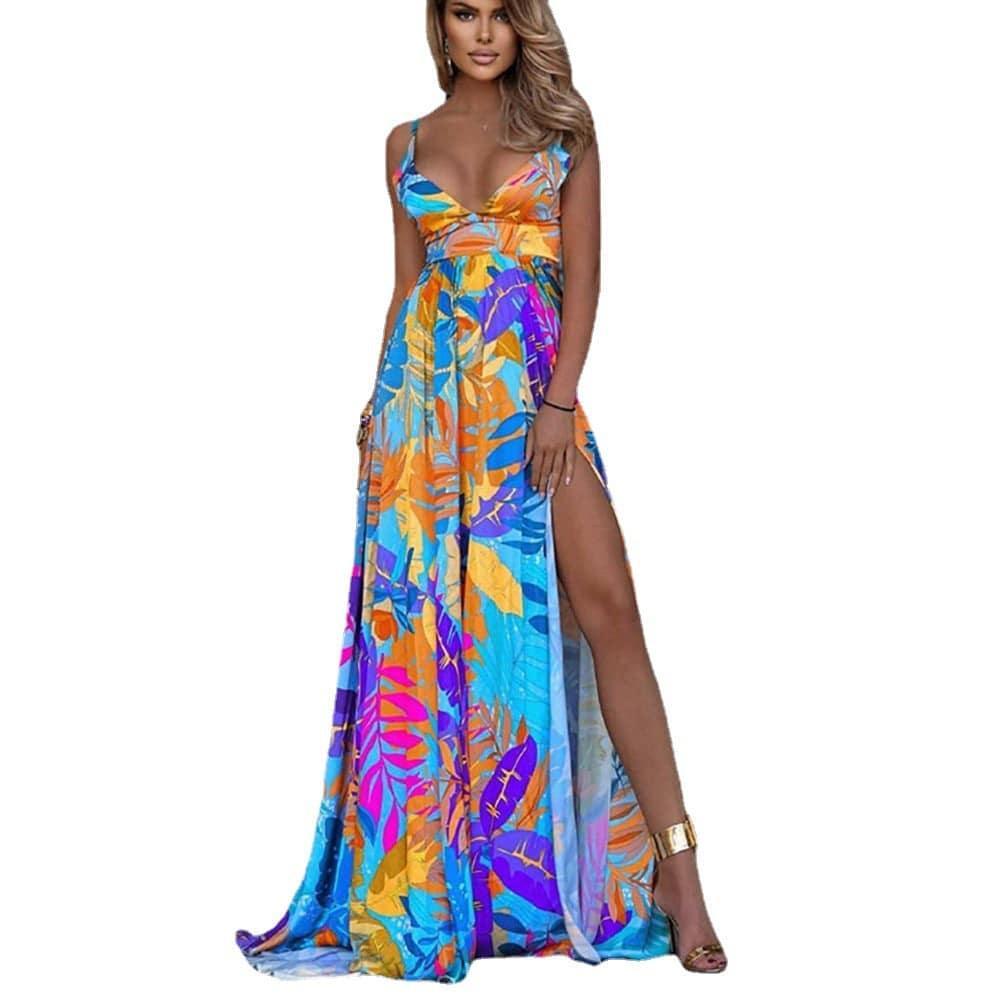 Wanda Spring Sided Stretch Bohemian Shoulder Dresses - Vestir en Moda