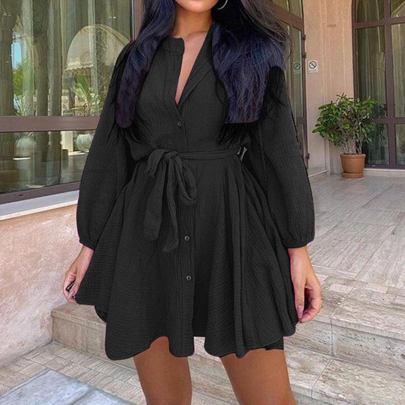 Wanda Women Autumn Winter Solid Dresses - Vestir en Moda