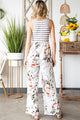 Wendy Striped Floral Sleeveless Wide Leg Jumpsuits - Vestir en Moda