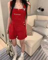 Yaiza Women Summer New Red Denim Rompers - Vestir en Moda