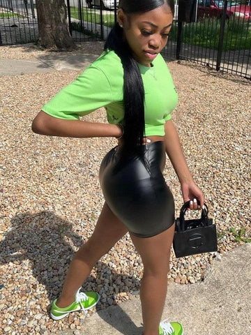 Yami Letter Printed Short Sleeve Tees