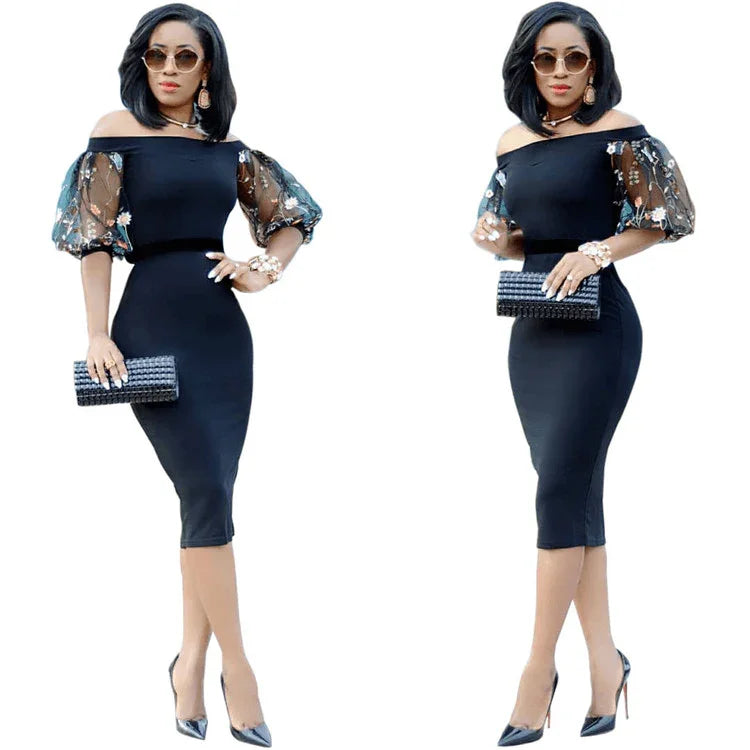 Yara Cardinel Women Classi Party Midi Elegant Dress - Vestir en Moda