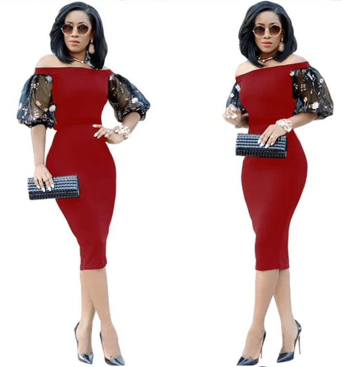 Yara Cardinel Women Classi Party Midi Elegant Dress - Vestir en Moda