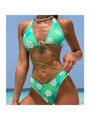 Yaretzi Floral Print Crisscross Beach Swimsuit - Vestir en Moda