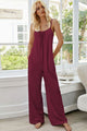 Yeimi Scoop Neck Spaghetti Strap Pocket Jumpsuits - Vestir en Moda