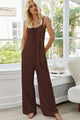 Yeimi Scoop Neck Spaghetti Strap Pocket Jumpsuits - Vestir en Moda