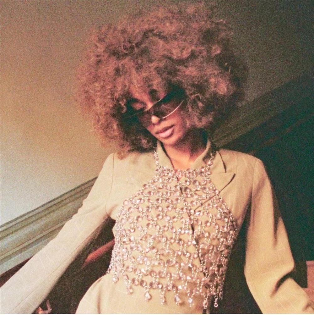 Yelida Summer Sexy Nightclub Gem Stitched Backless Vest - Vestir en Moda