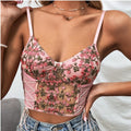 Yina Exquisite Embroidered Floral Lace-up Vest Tank Tops - Vestir en Moda