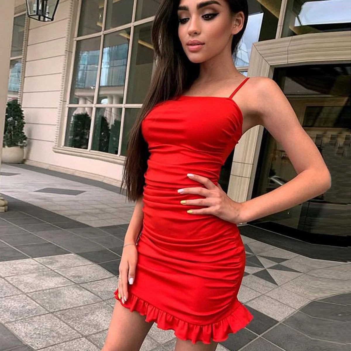 Yocaira Women Sexy Pleated Hip Nightclub Dress - Vestir en Moda