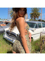 Zahara Sexy Summer Backless Cut Out Snake Print Rompers - Vestir en Moda