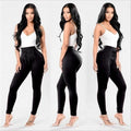 Zahra Stretch Pencil High Waist Sweatpants Lace Up Long Trousers - Vestir en Moda