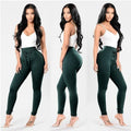 Zahra Stretch Pencil High Waist Sweatpants Lace Up Long Trousers - Vestir en Moda