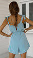 Zaida Pure Color Backless Lace Patchwork Romper - Vestir en Moda