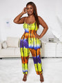 Zaidy Plus Size Loose Tie Dyed Strap Casual Jumpsuit - Vestir en Moda