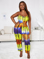 Zaidy Plus Size Loose Tie Dyed Strap Casual Jumpsuit - Vestir en Moda