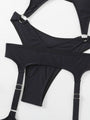 Zariah Sexy Hollow Out Black Swimsuit with Garter Women Swimwear - Vestir en Moda
