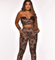 Zarina Leopard Print Strapless Two Piece Pant Set - Vestir en Moda