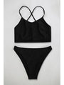 Zayla Solid Backless Bathing Bikini Sets - Vestir en Moda