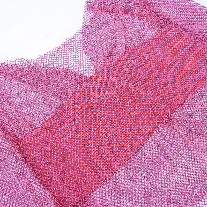Zoey Long Sleeve Mesh Sequin Sling Two Piece Sets - Vestir en Moda