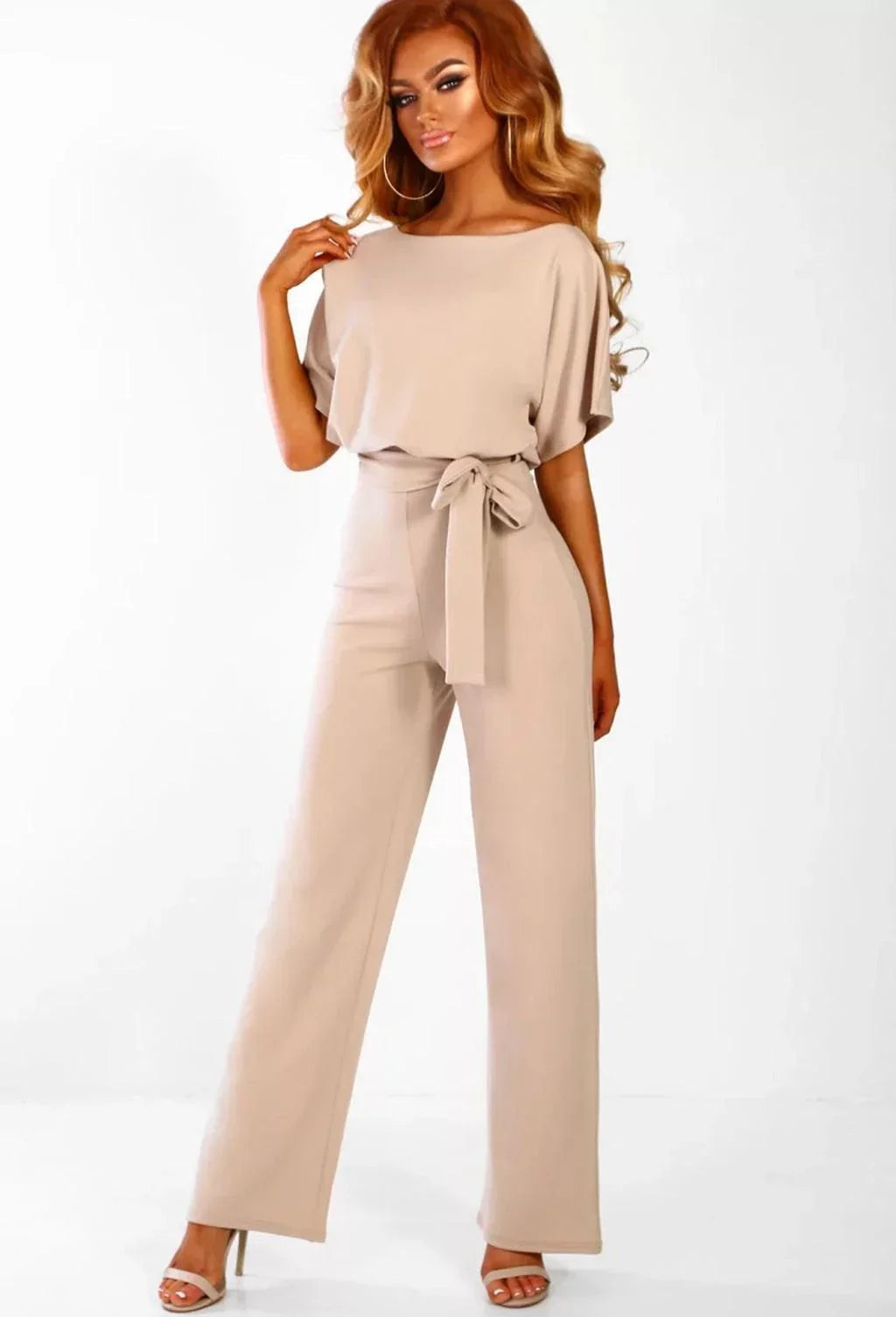 Zoilis Summer Button Lace-up Short Sleeved Jumpsuit - Vestir en Moda