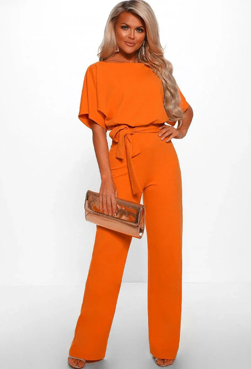 Zoilis Summer Button Lace-up Short Sleeved Jumpsuit - Vestir en Moda