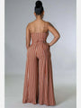 Zorione Striped Spaghetti Strap Wide Leg Jumpsuit - Vestir en Moda