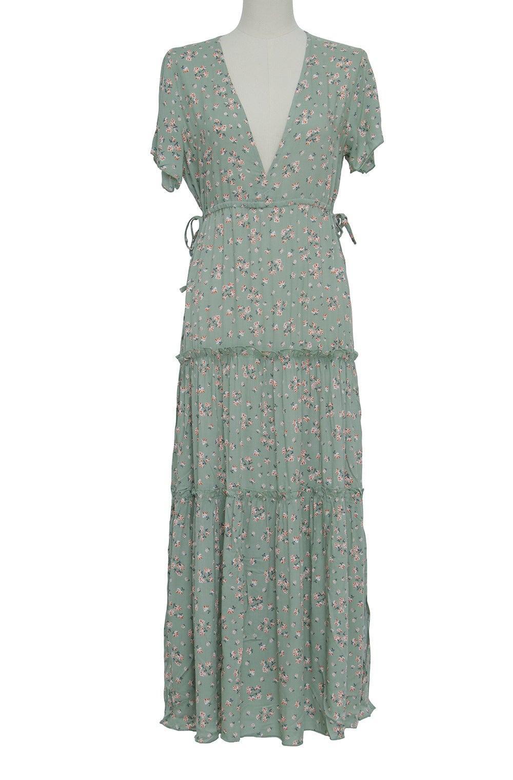 Zuri Ruffled Floral V-neck Maxi Dresses - Vestir en Moda