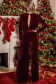 Natalie Tie Waist Long Sleeve Wide Leg Jumpsuits