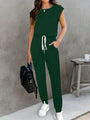 Daylin Drawstring Round Neck Sleeveless Jumpsuits