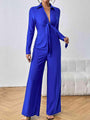 Sariyah Tied Long Sleeve Wide Leg Jumpsuit - Vestir en Moda