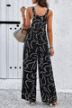 Nikauris Printed Wide Strap Jumpsuits with Pockets