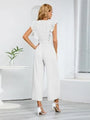 Victalie Ruffled Surplice Cap Sleeve Jumpsuits
