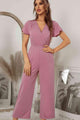 Madelen Flutter Sleeve Surplice Jumpsuits