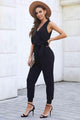 Pamela Tied Surplice Neck Sleeveless Jumpsuits