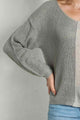 Ana Contrast Color V-Neck Long Sleeve Pullover Sweater