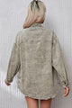Tania Button Up Pocketed Raw Hem Jacket