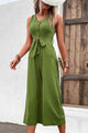 Glenda Tie Belt Sleeveless Jumpsuits with Pockets