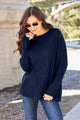 Valeria Ribbed Round Neck Long Sleeve Sweater