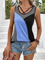 Rosanna Cute Color Block Tank Top