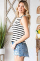 Olivia Striped Ribbed Round Neck Tank