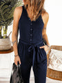 Ana Full Size Tie Waist Sleeveless Jumpsuits