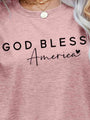 Leah GOD BLESS AMERICA Graphic Short Sleeve Tees