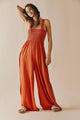 Estephanie Smocked Wide Strap Jumpsuits