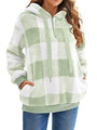 Elida Plaid Half Zip Drawstring Jacket - Vestir en Moda
