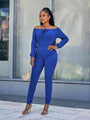 Dulce Up Off-Shoulder Long Sleeve Jumpsuits