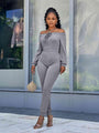 Dulce Up Off-Shoulder Long Sleeve Jumpsuits