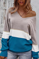 Susana Striped V-Neck Long Sleeve Sweater